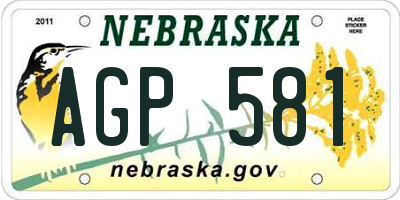 NE license plate AGP581