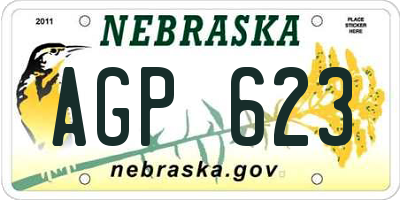 NE license plate AGP623