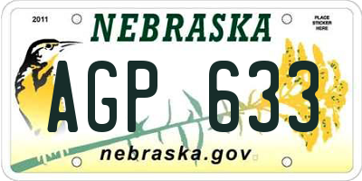 NE license plate AGP633