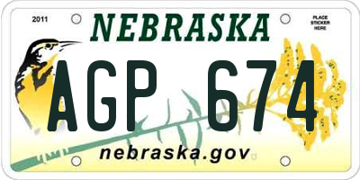 NE license plate AGP674