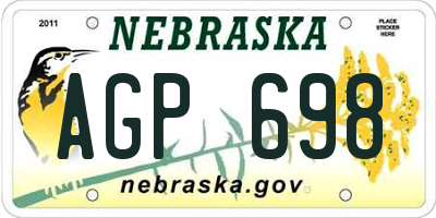 NE license plate AGP698