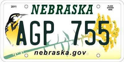 NE license plate AGP755