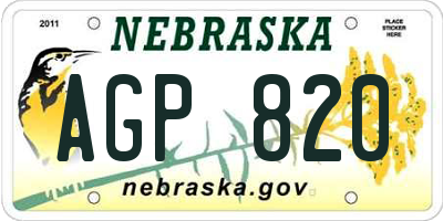 NE license plate AGP820