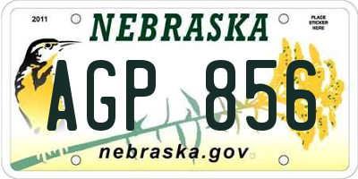 NE license plate AGP856