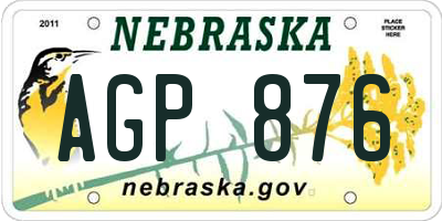 NE license plate AGP876