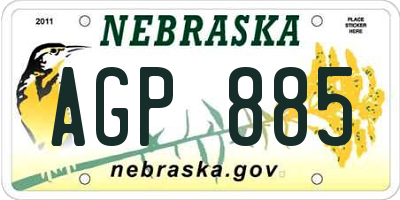 NE license plate AGP885
