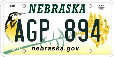 NE license plate AGP894