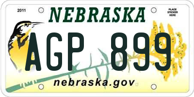 NE license plate AGP899