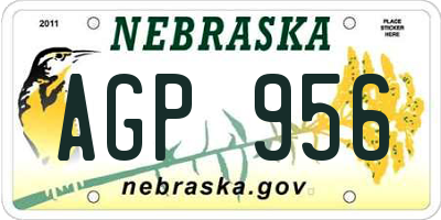 NE license plate AGP956