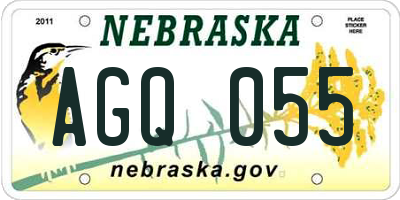 NE license plate AGQ055