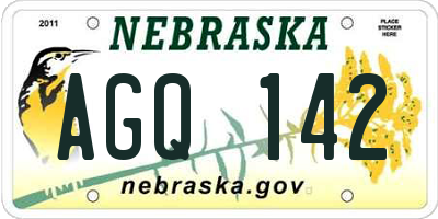 NE license plate AGQ142