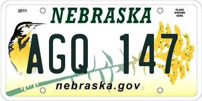 NE license plate AGQ147