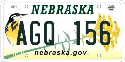 NE license plate AGQ156