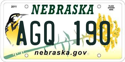 NE license plate AGQ190