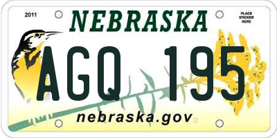 NE license plate AGQ195