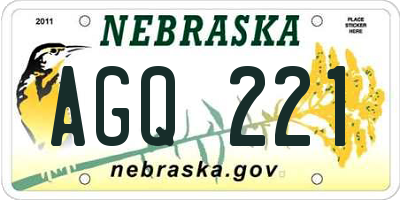 NE license plate AGQ221