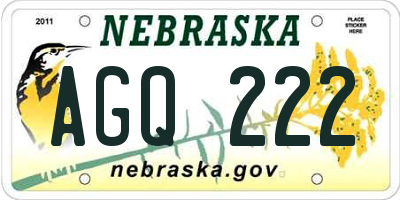 NE license plate AGQ222