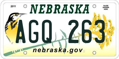 NE license plate AGQ263