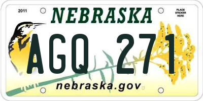 NE license plate AGQ271