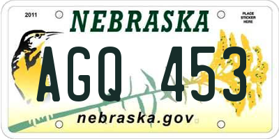 NE license plate AGQ453