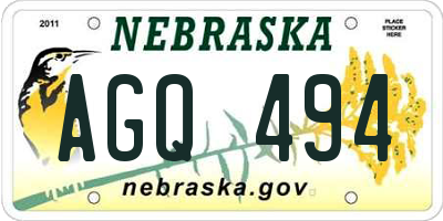 NE license plate AGQ494