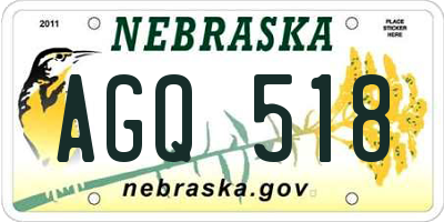 NE license plate AGQ518