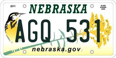 NE license plate AGQ531