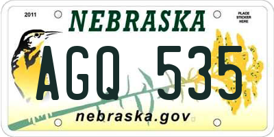 NE license plate AGQ535