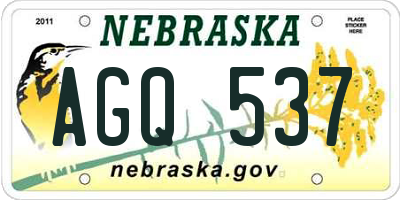 NE license plate AGQ537