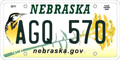 NE license plate AGQ570