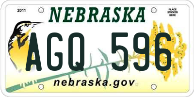 NE license plate AGQ596