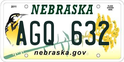 NE license plate AGQ632
