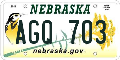 NE license plate AGQ703