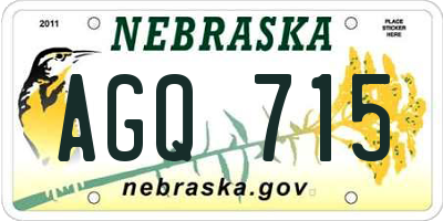 NE license plate AGQ715