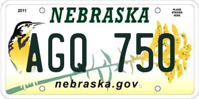 NE license plate AGQ750