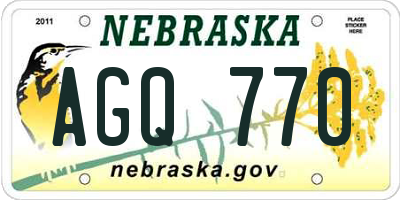 NE license plate AGQ770