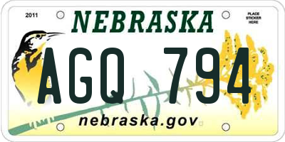 NE license plate AGQ794