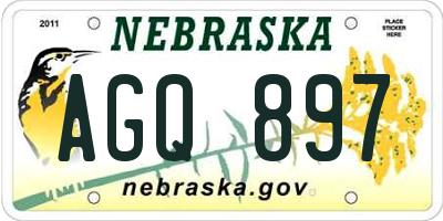 NE license plate AGQ897