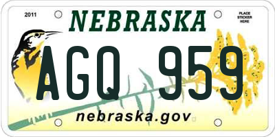 NE license plate AGQ959
