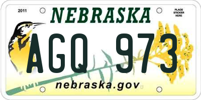 NE license plate AGQ973