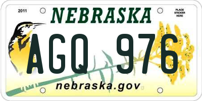 NE license plate AGQ976