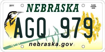 NE license plate AGQ979