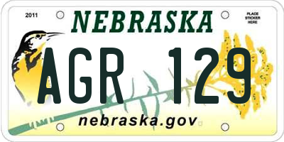 NE license plate AGR129