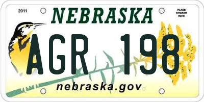 NE license plate AGR198