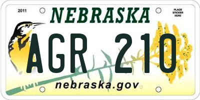 NE license plate AGR210
