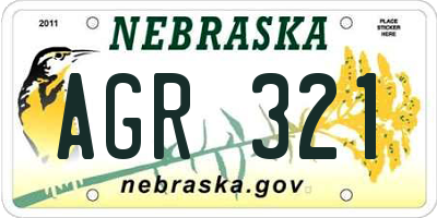 NE license plate AGR321