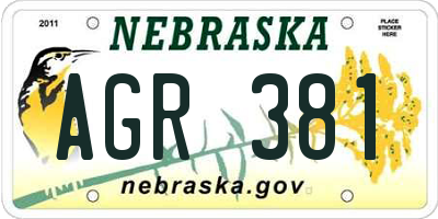 NE license plate AGR381