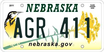 NE license plate AGR411