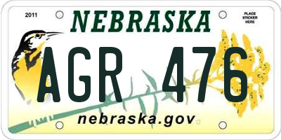 NE license plate AGR476