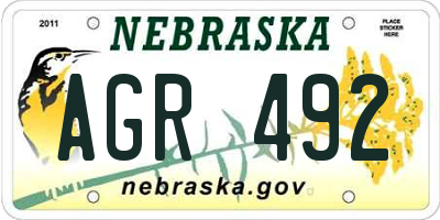 NE license plate AGR492